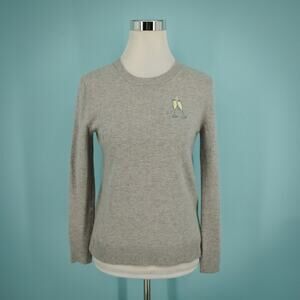 Banana Republic Size XS Champagne Embroidered Merino Wool Cashmere Sweater